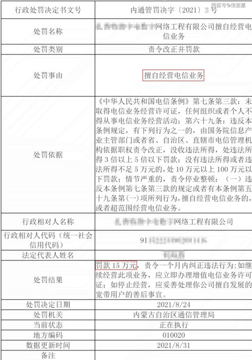擅自經(jīng)營(yíng)寬帶業(yè)務(wù)，未辦理ISP許可證被罰15萬——企業(yè)合規(guī)警示案例